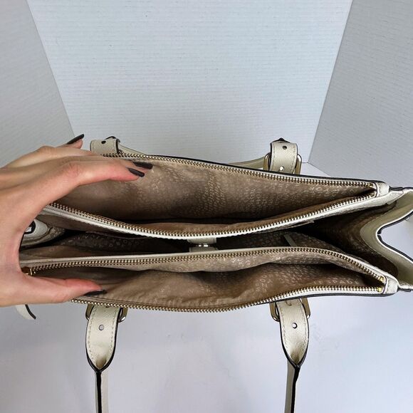Kate Spade Charlotte Street Reena Tote Shoulder Bag Cream Crosshatch Leather - Picture 6 of 16